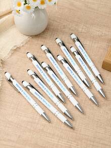 <Customizable>10pcs Personalized Metal Ballpoint Pens - Customizable Engraved Name, Logo, Blessing Message - Corporate Bulk Gifts, Student Rewards - Sets - View 3