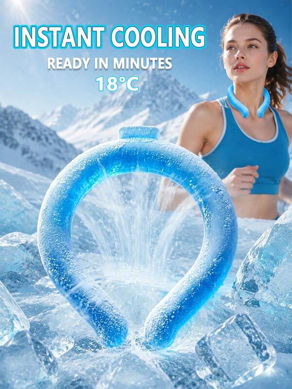 Anneau de refroidissement instantané pour le cou, manchon de cou réutilisable avec pack de glace, bande de refroidissement en gel congelé légère, collier de refroidissement portable unisexe, convient pour les sports d'été en plein air, la course, le cyclisme, le camping, la fitness, les trajets, les sorties à la plage, les environnements à haute température, soulage la chaleur, oreiller de cou en anneau de glace de refroidissement d'été, anneau de compresse de glace portable pour le cou, tube de refroidissement en gel congelé réutilisable pour le cou