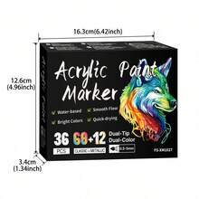 240/144/96/72/48/24 Colors Acrylic Paint Markers - Dual Tip, Colorful Marker Pens, Coloring Marker Set, Suitable For Painting, Doodling, Illustration, Handmade Arts, School Back To School Season For Coloring Books And Other DIY Projects, Applicable To Paper, Fabric, Canvas, Wood, Rock, Plastic, Glass, Ceramic, Pumpkin, Metal, Etc., Easter, Thanksgiving, Halloween, Christmas Gift Supplies - Multicolor - View 7