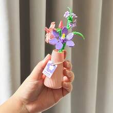 12 Styles Building Block Eternal Flower Vase Desktop Decor, Assembled Building Blocks, Small Particle Micro Building Block Flowers, Rose Sunflower Artificial Flower Model, Birthday Gift, Holiday Gift - Multicolor - View 6