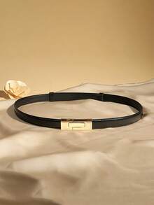 2/1pc New High-Quality Women's Belt With Gold Buckle, Multifunctional Belt, Suitable For Dresses, Jeans, And Sweaters - Multicolor - View 6