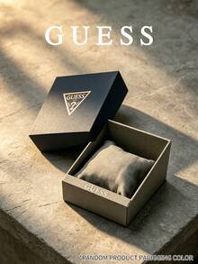 GUESS Official Square Watch Gift Box, Premium Paper Packaging Case With Cushion For Wristwatch Storage Holiday Gift Packing - Black - View 3