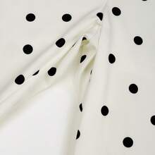 Retro Polka Dot & Striped Contrast Color Loose Women Pants - Apricot - View 12