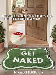 GetNaked Bath Mat Long Runner, Cute Bathroom Rug, Soft Fluffy Printed Carpet, Bathroom Mat, Bath Mat, Bathroom Decor, Rug For Bathroom, Door Mat, House Mats, Kawaii Rug - Green - View 14