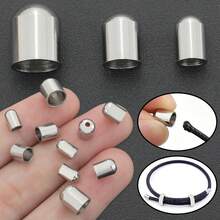 10pcs Stainless Steel Rope End Caps DIY Handmade Bracelet End Accessories Approx. 3mm/4mm/5.5mm Hollow Hole Leather Rope Braided Rope End Stoppers Suitable For DIY Bracelets Necklaces Phone Chains Wire End Fixing Buckles Jewelry Connector Parts Rope And Shoe Accessories Materials DIY Jewelry Making Rope End Accessories - Round Head Bucket Buckle - View 8
