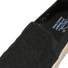 Skechers Lace Breathable Slip-On Loafers Soft Memory Foam Women's Casual Flat Shoes For Commuting And Walking - Black - View 7