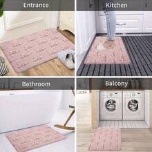1 pieza Alfombra de baño con lazo dulce, alfombra de baño suave y amigable con la piel, alfombra pequeña, felpudo de bienvenida, alfombra, felpudo de piso, felpudo de puerta exterior, alfombra de cocina, decoración del hogar, felpudo de puerta principal, alfombra de área, felpudo exterior, decoración del hogar, alfombra de área, alfombra de jardín, alfombra lavable - Multicolor - Ver 6
