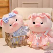 7.87-Inch/11.81-Inch Cute Piggy Plush Toy – Super Soft And Skin-Friendly. Anime-Style Plush Toy; Squeaky Toy; Suitable As A Desk Accessory, Room Decoration, Or Cuddly Toy For Children. - Multicolor - View 8