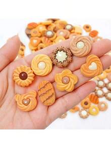 10/20/50pcs Cute Resin Cookie & Donut Charms, Suitable For DIY Phone Cases, Hair Clips And Jewelry Making - Assorted Mini Accessories - Multicolor - View 6