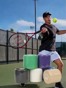1-2Pcs Sponge Shock Absorbing Underwrap Film For Racket Grip Multifunctional Elastic Wrap Sports Accessories For Badminton Tennis - Multicolor - View 6