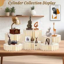 Foldable Cylindrical Dessert Stand Pillar, Wedding Display Rack Decoration, Elegant White Paper Tube Display Stand, Suitable For Wedding Dessert Table, Mall Window Display And Birthday Party Decoration - Multicolor - View 8