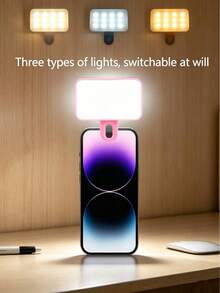 Baijun XU Mini Pocket Fill Light With 1 Clip, 3-Level Brightness Adjustment, Compact & Portable - Suitable For Smartphones, Cameras, Laptops, Etc. Ideal For Photography, Video Calls, Makeup, And Lighting - Selfie Fill Light - View 2