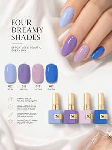Kit de Esmalte em Gel GMUME com 4 Peças. Coleção Azul-Roxo Sonhadora 032, 045, 042, 035 Conjunto de Gel para Unhas UV/LED Soak-Off. Frascos Combinando Cores, 16 Ml (0,54 Fl Oz). Qualidade de Salão, Uso Doméstico, Longa Duração, Resistente a Lascas, Arte de Unhas, Manicure DIY em Casa - Multicolorido - Visão 3