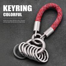 2026 New Woven Rope Keychain, High-Load Metal Ring Key Ring, Minimalist Elegant Textured Key Holder, Suitable For Outdoor, Daily Use, Business Gift - Multicolor - View 9