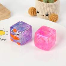 1PC Maltose Cube Squishy Slow Rebound Stress Relief Toy, Cute Cartoon Decompression Gadget, Perfect Easter Birthday Halloween Christmas Party Gift (Random Color) - Multicolor - View 4