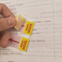 Stiker Indeks Transparan "Tanda Tangan di Sini" untuk Kembali ke Sekolah, Warna Cerah dan Jelas, Perekat Kuat, Label File yang Dapat Digunakan Kembali, Perlengkapan Alat Tulis untuk Mengurutkan Dokumen Kantor, Bank, dan Sekolah - A - View 10