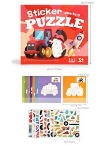 Children's 3D Puzzle Sticker Book - Portable Quiet Book, Montessori Preschool Activity, Develops Creativity And Motor Skills, Birthday Gift - Multicolor - View 12