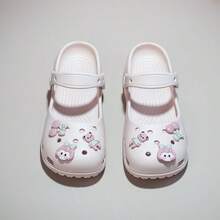 Ballet Style Perforated Flat Mary Jane Sandals For Girls, Cute Decorative Summer Outdoor Wear 2026 New Soft Sole Non-Slip Breathable Durable Comfortable Slip-On Hollow Beach Sandals Slouchy Shoes For Spring And Autumn - Pink - View 2
