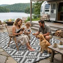 EDIMENS Large Outdoor Rug, Outdoor Mat Anti-Slip Carpet, Garden Rugs UV Resistant Garden Mat For Patio, Easy Cleaning Patio Rug For Camping, Deck, Beach, Picnic - A - View 6