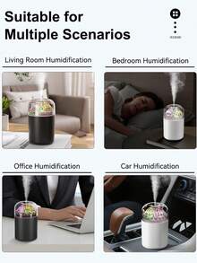 EIGIIS 1pc Portable Mini Humidifier 180ml Small Humidifier 2 Modes Large Mist USB Personal Desktop Humidifier Suitable For Home Bedroom Car Office Travel Yoga 7 Color LED Light Low Noise Operation - A - View 9