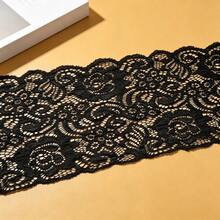 Black Retro Floral Scroll Pattern Lace Trim 5.7 Inches Wide Soft Stretch Breathable Lace Ribbon For Garment Embellishment Lingerie Underwear Dress Sewing Projects Curtain Home Decor DIY Handmade Accessories - Multicolor - View 5