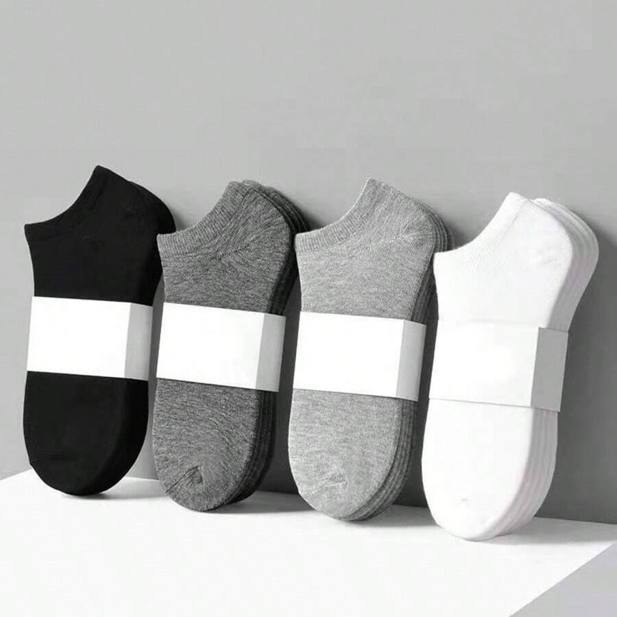 10/20/30/40 Pairs Solid Color Neutral Socks, Soft Lightweight Low-Cut Short Socks, Unisex - Multicolor - View 1