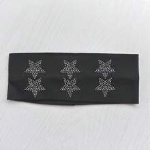 1pc New European And American Style Letter Rhinestone Headband For Women, Street Punk Style, Fashionable Versatile Sports Sweat-Absorbing Hair Tie - Multicolor - View 6