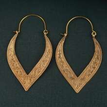DIYCCPC Bohemian Geometric Hollow Earrings, Creative Jewelry For Beach Vacation Strolls - Gold - View 1