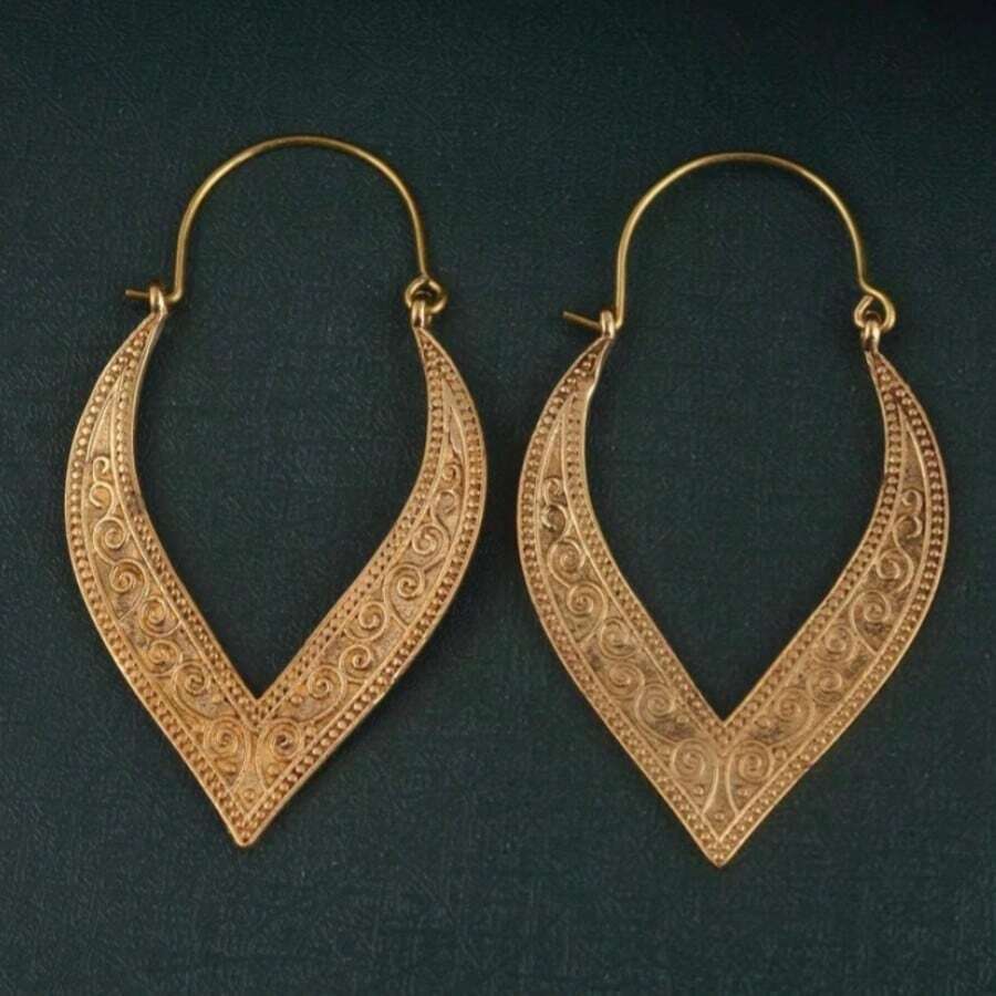 DIYCCPC Bohemian Geometric Hollow Earrings, Creative Jewelry For Beach Vacation Strolls - Gold - View 1