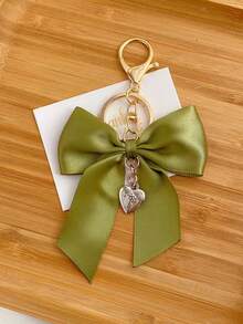 Fashionable Woven Ribbon Bow Keychain Classic Car Key Lanyard Wrist Strap Personalized Gift For Her Wedding Bridesmaid Bag Charm - Multicolor - View 11