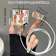 黑色蜘蛛設計充電器與線材保護套組，相容 Apple 18-20W 充電線，防斷線理線器 - 彩色 - 查看 6