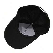 1pc Men's Baseball Cap With Logo And Side Embroidery - Navy Blue - View 4