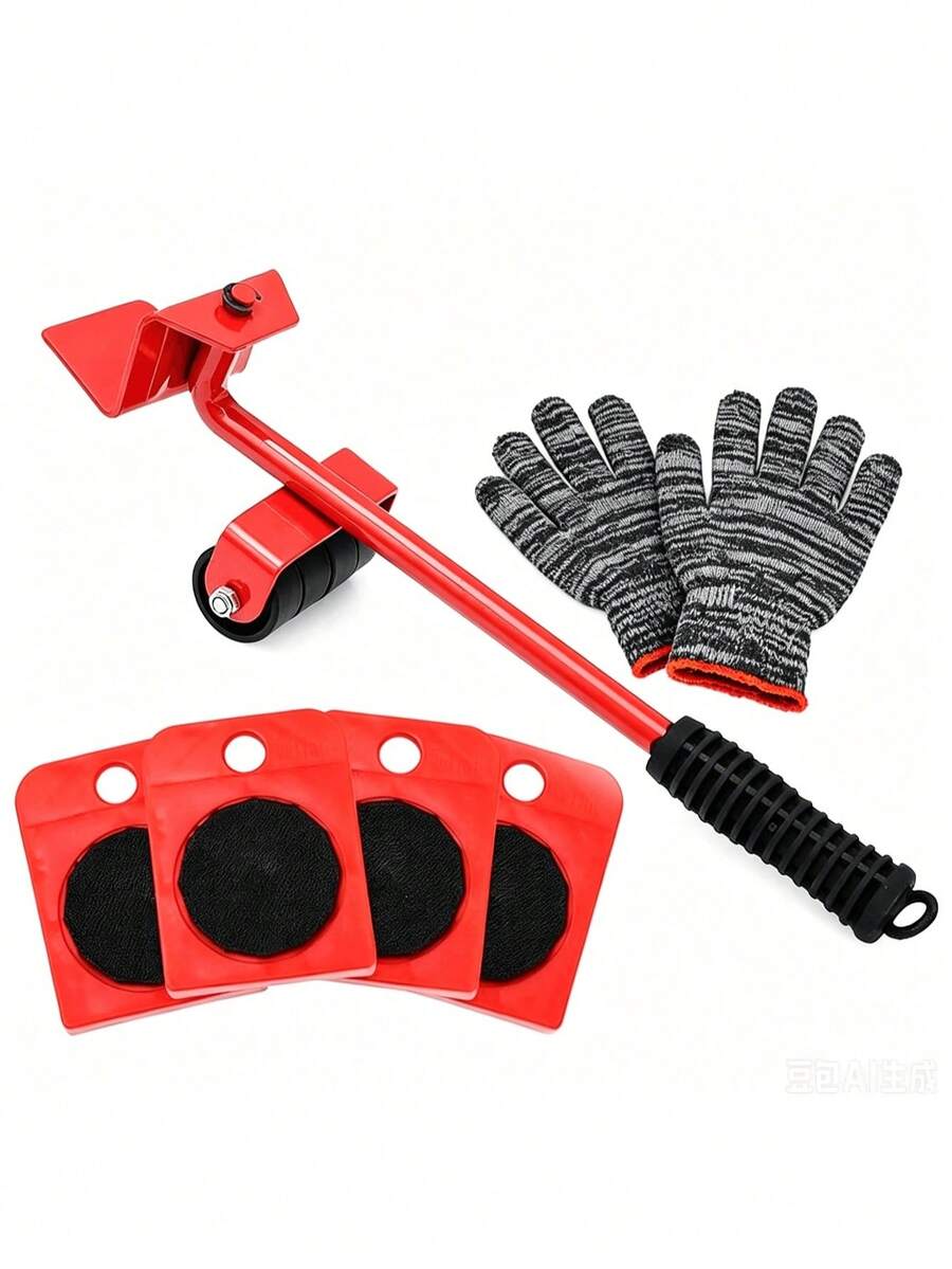 Heavy Duty Furniture Lifter And Mover Tool Set With Metal Sliders - Rustproof Steel Furniture Lifting Jack With Roller Pads, Easy Shifting For Bulky & Heavy Loads, Durable Metal Finish - Enhanced Moving Kit - View 1