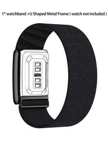 1pc Elastic Nylon Watch Band, Suitable For 5.0/4.0, Breathable Protective Sports Wristband, Compatible With 5.0 Watch Band (Black U-Shaped Adjustable Connector) - 彩色 - 查看 19