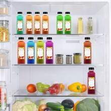 36 botellas de plástico de 16 onzas con tapas, botellas de jugo con tapas, recipientes reutilizables transparentes a granel para jugos, leche y otras bebidas - Transparente - Ver 7