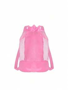 XD Children's Large Capacity Mesh Beach Bag, Can Store Beach Toys, Breathable Nylon Drawstring Backpack, Suitable For Kids In Pool And Outdoor Sports, Blue - Multicolor - View 8