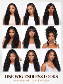 ARABELLA 13x6 Glueless Lace Front Wave Water Ripple Natural Black 100% Human Hair Wig, With Drawstring, Pre-Cut Lace, Pre-Plucked Natural Hairline, 180%/200% Density, 18-30 Inches, Free Parting, Suitable For Women Beginners - SNatural - View 10