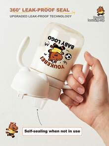 1 pieza Taza de entrenamiento con boquilla de patito de PPSU con escala, taza con pajita linda, anti-asfixia, a prueba de fugas, capacidad de 330ml - Multicolor - Ver 6