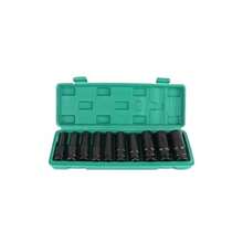 10pcs Deep Impact Socket Set Long Hex Socket Tool Kit Auto Repair Wrench Socket With Storage Case - A - View 1