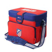 Atlético de Madrid 馬德里競技隊保溫午餐包，附提把和肩帶，正面拉鍊口袋，600D聚酯材質，尺寸：31.8x18.7x21.9厘米 - 選項 3 - 查看 2