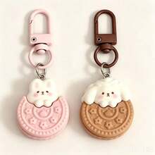 Cartoon Cute Snack Cookie Animal Pink Rabbit Keychain, Kindergarten Kids Pendant, Phone Charm, Simple Car Key Chain, Earphone Phone Charm Decoration Gift - Multicolor - View 11