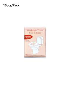 10pcs Disposable Paper Toilet Seat Covers, Flushable Paper Toilet Seat Covers, Suitable For Adult Toilet Training, Essential Disposable Supplies For Public Restrooms, Airplanes, Camping, Travel, Hotel, Outdoor, Guest Room, Beach Travel Mini Pack, Menstrual Disposable Supplies, Bathroom Accessories - Multicolor - View 9