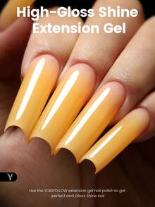 YOKEFELLOW 15g Orange Soak-Off Builder Gel For Nail Extensions, UV LED Long-Lasting Thickening Gel, Summer Vacation Nail Art, Best Gift For Women And Girls - Orange - View 3