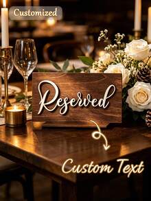Custom Wedding Rustic Wooden Reserved Table Signs, Church Pew Ceremony Reception Decor Reserved Placards - Multicolor - View 2