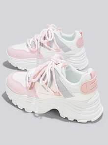 Flipark 1 Pair Women's Casual Lightweight Student Sports Shoes, Suitable For Outdoor Activities - Hot Pink - View 1