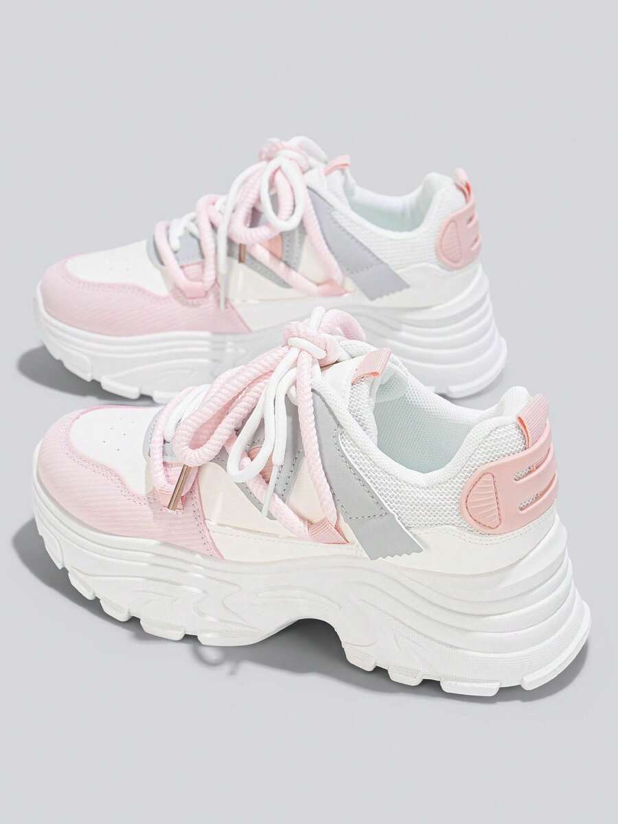 Flipark 1 Pair Women's Casual Lightweight Student Sports Shoes, Suitable For Outdoor Activities - Hot Pink - View 1