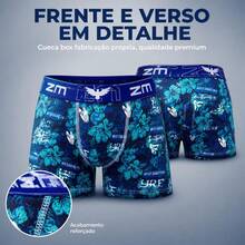 Kit com 6 Cuecas Boxer Estampada em Poliéster Premium Cueca Box Adulto Masculina Conforto e Qualidade - Multicolorido - Visão 8