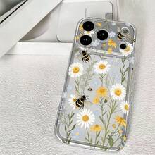 1PC Minimalist Fresh Daisy Flower Transparent Soft Phone Case - Multicolor - View 2