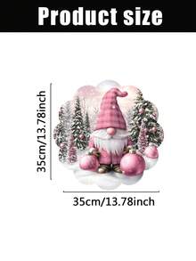 2/4/600入聖誕派對圓形餐墊，粉色聖誕小精靈、聖誕裝飾、雪景設計，13.78英吋亞麻材質，防滑耐熱可機洗 - 彩色 - 查看 8