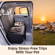 Pet Dog Car Rear Seat Cover/Back Seat Dog Seat Cover Durable Scratch-Resistant Non-Slip, Protects Pet Fur And Mud Washable Back Seat Dog Cover Compatible With Car Armrest Easy To Clean Foldable - Black - View 6